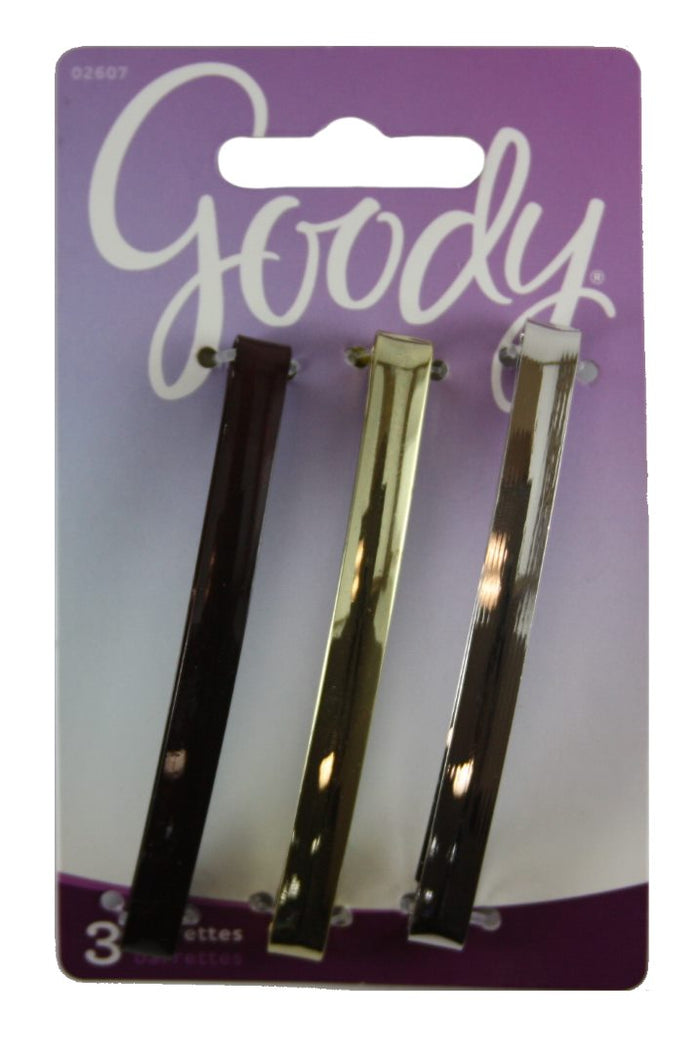 Goody Metal Hair Barrettes 3" - 3 Pieces