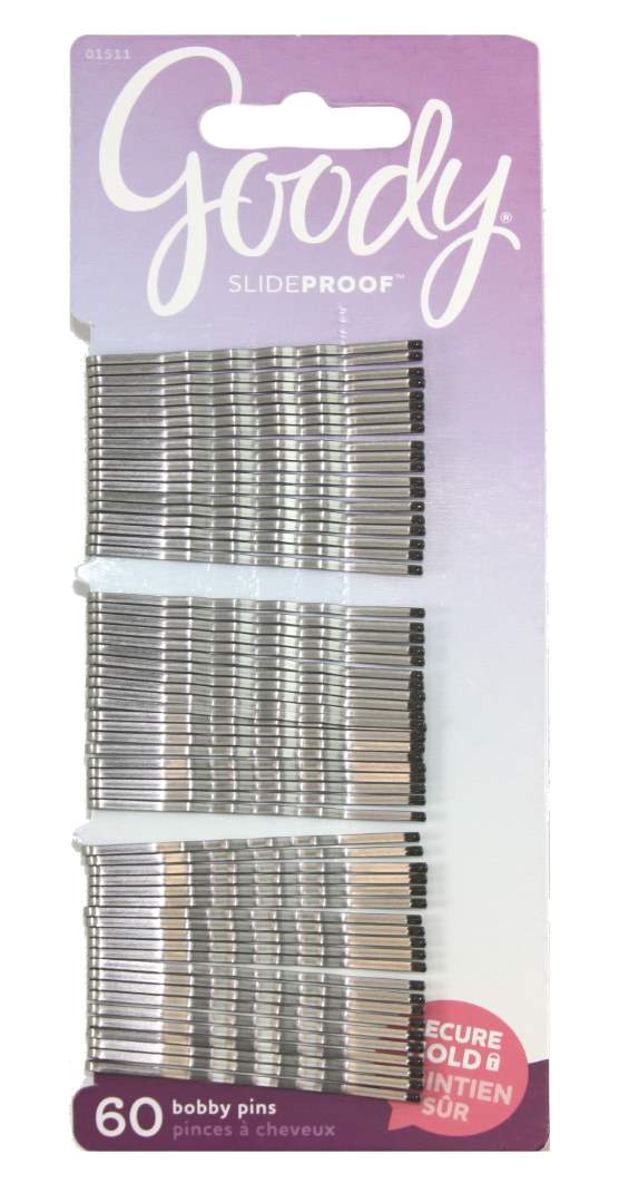 Goody SlideProof Bobby Pins Silver 2 Inches - 60 Count