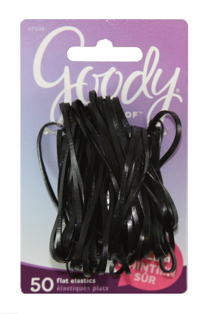 Goody SlideProof Latex Elastics Black - 50 Pack