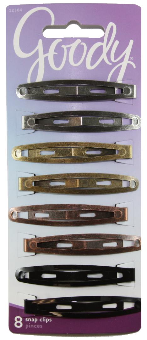 Goody Womens Classic Oval Metal Contour Clip Rustic- 8 Count