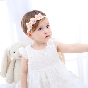 Baby headband with 3 small flowers
