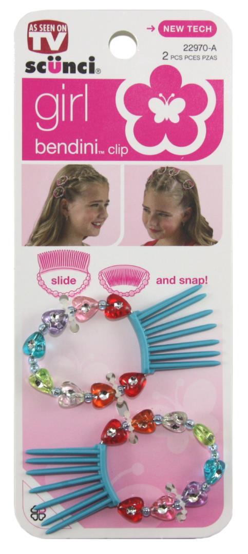Scunci Bendini Beaded Snap Combs Pink - 2 Pack