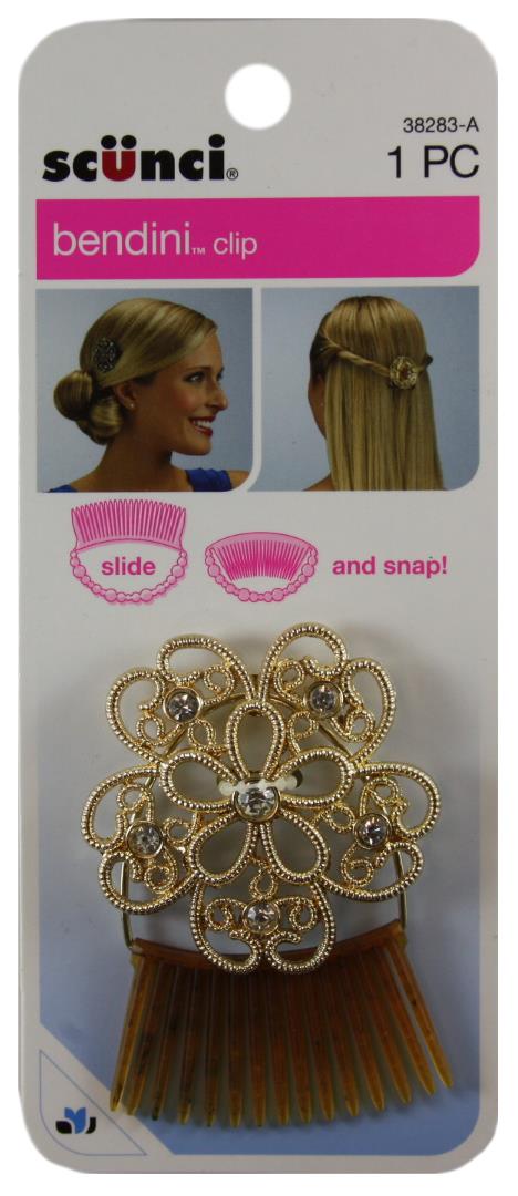 Scunci Bendini Fillagree Clip Gold - 1 Count