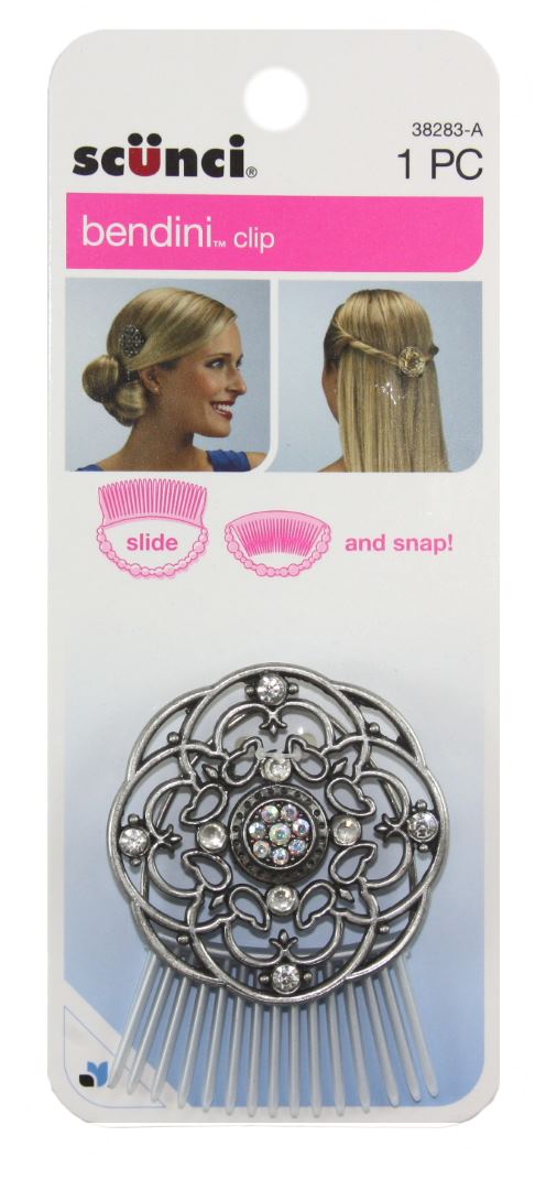 Scunci Bendini Fillagree Clip Silver - 1 Count