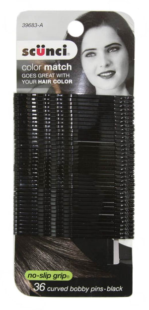 Scunci Color Match Curved Bobby Pins Black