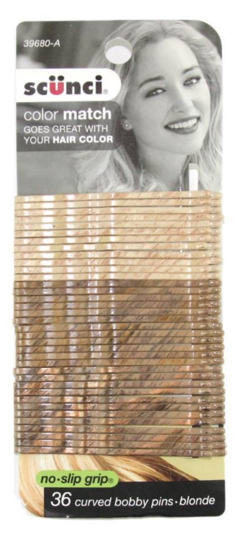 Scunci Color Match Curved Bobby Pins Blonde - 36 Pack