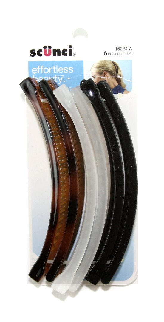 Scunci Side Comb Banana Clips 5" - 6 Pack