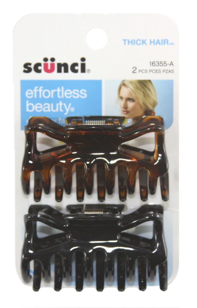 Scunci Effortless Beauty Claw Clips Thick Hair - 2 Clips