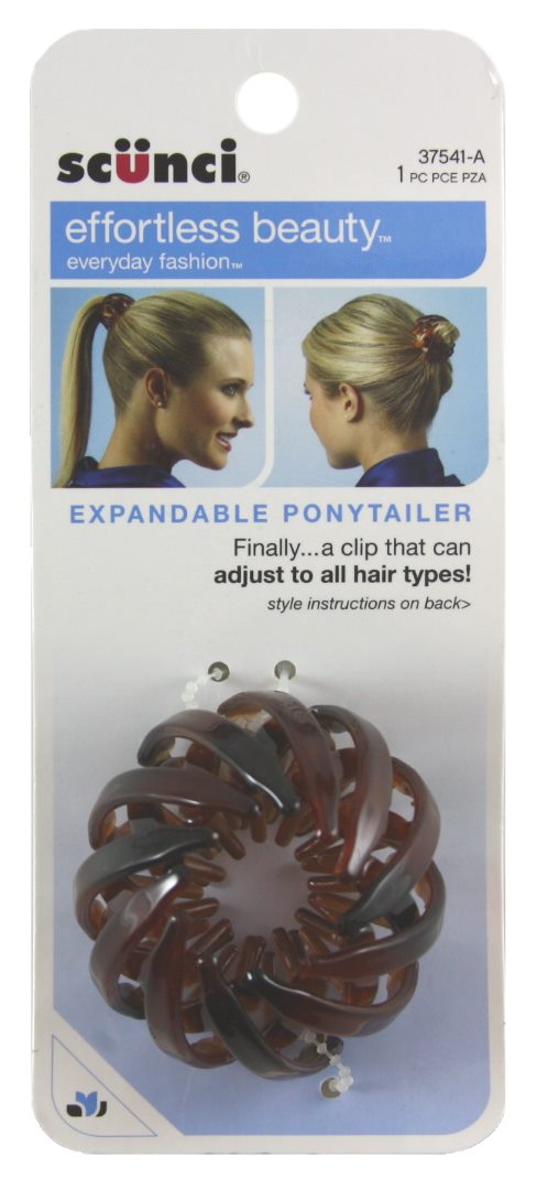 Scunci Effortless Beauty Expandable Ponytailer Clip Black - 1 Piece