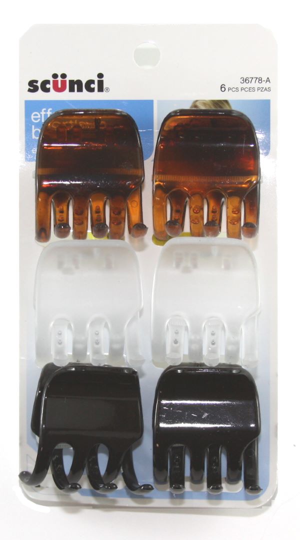 Scunci Effortless Beauty Hair Clips Assorted - 6 Pack