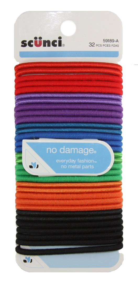 Scunci Effortless Beauty Large No-damage Carribean Elastics - 32 Pack