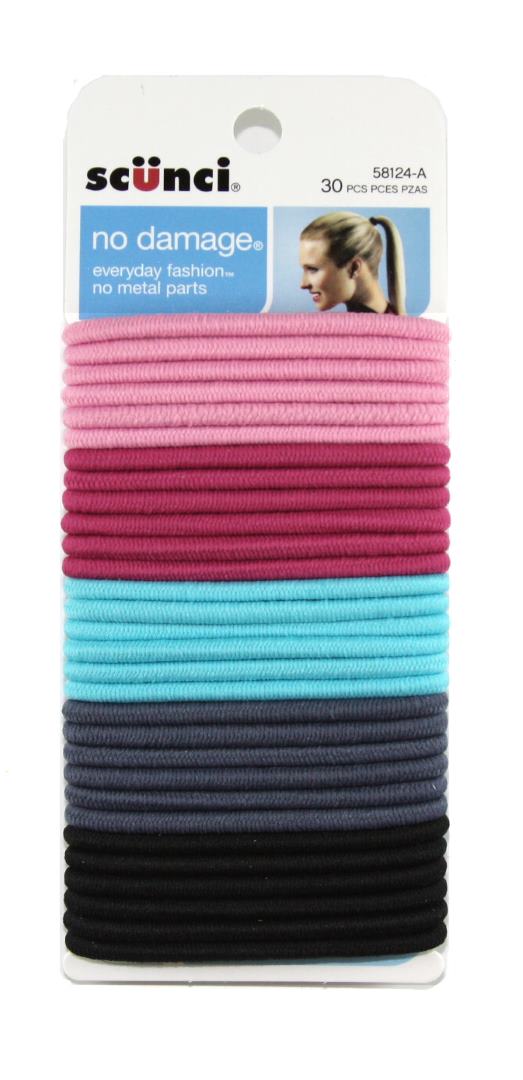Scunci Effortless Beauty Large No Damage Pastel Elastics - 30 Pack