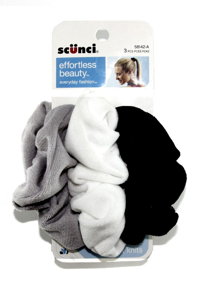 Scunci Effortless Beauty Velour Comfy Scunchies - 3 Pack