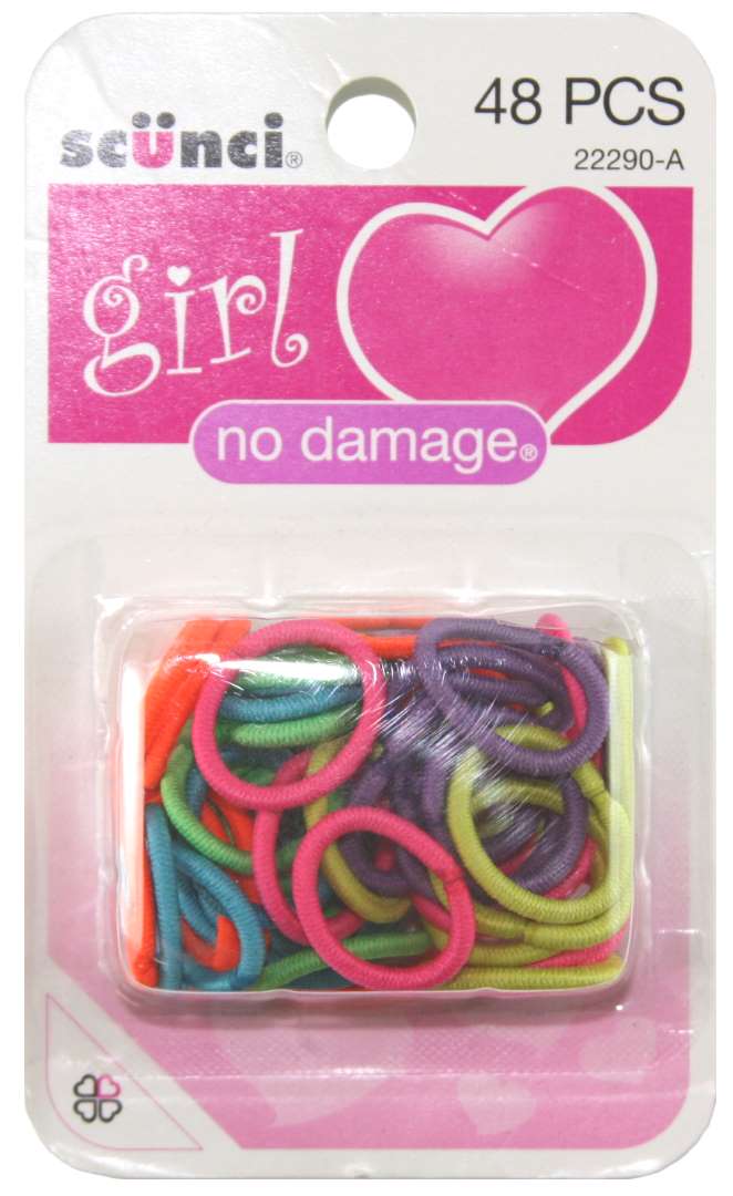 Scunci Girl Mini Rainbow No Damage Elastics 2 mm - 48 Pack