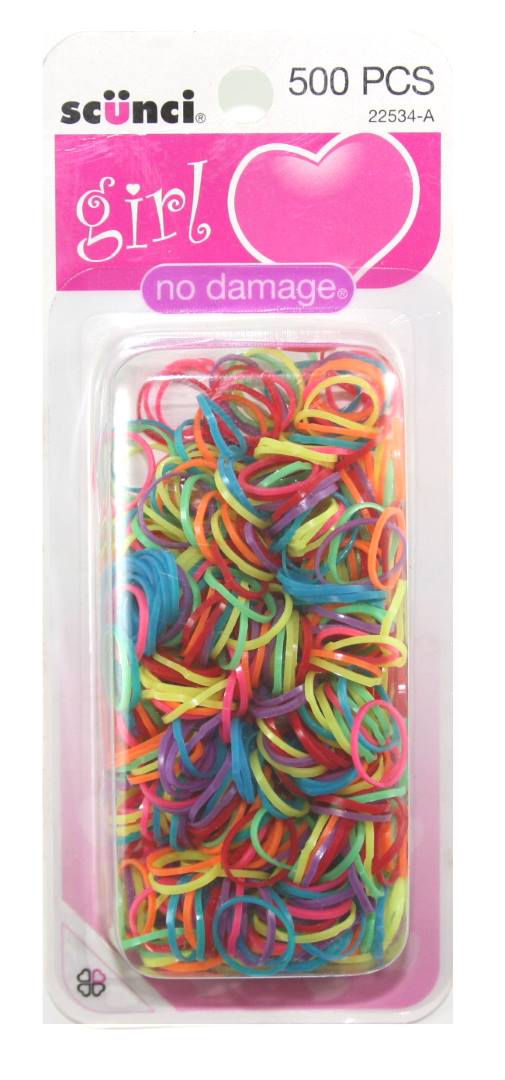 Scunci Girl No Damage Polyband Elastics - 500 Pack