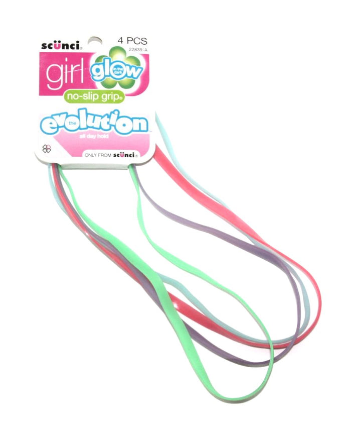 Scunci Girl No Slip Grip Headbands Glow In The Dark - 4 Count