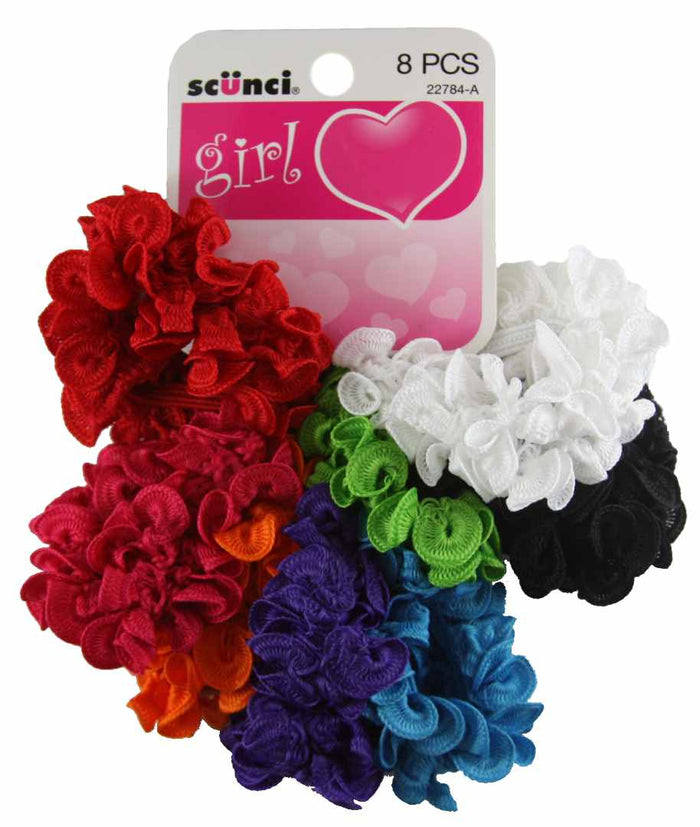 Scunci Girl Ruffled Ponytailers - 8 Pack