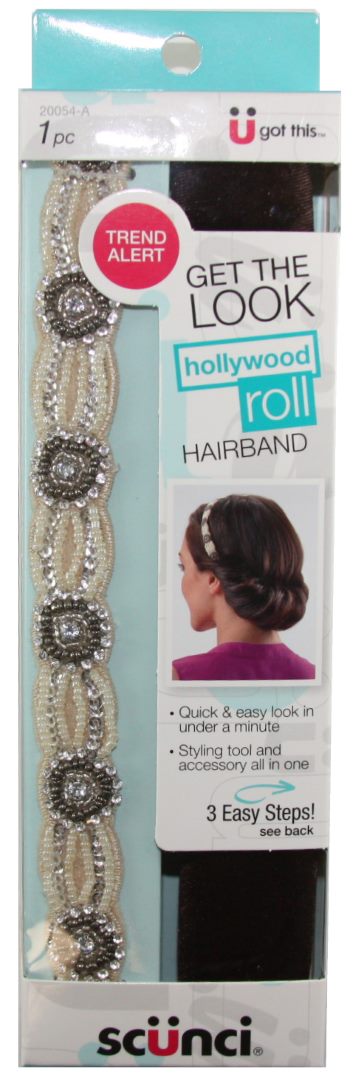 Scunci Hollywood Roll Thick White Band - 1 Pack