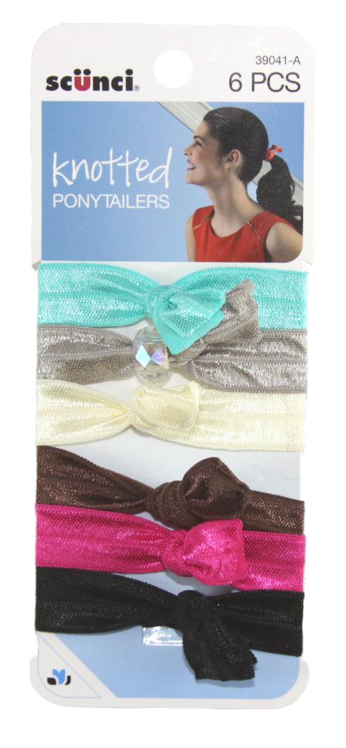 Scunci Lady Knot Ponytailers Assorted Light Colors - 6 Pack