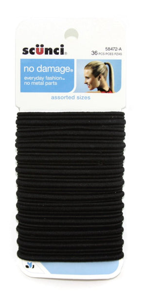 Scunci Large No Damage Elastics Black