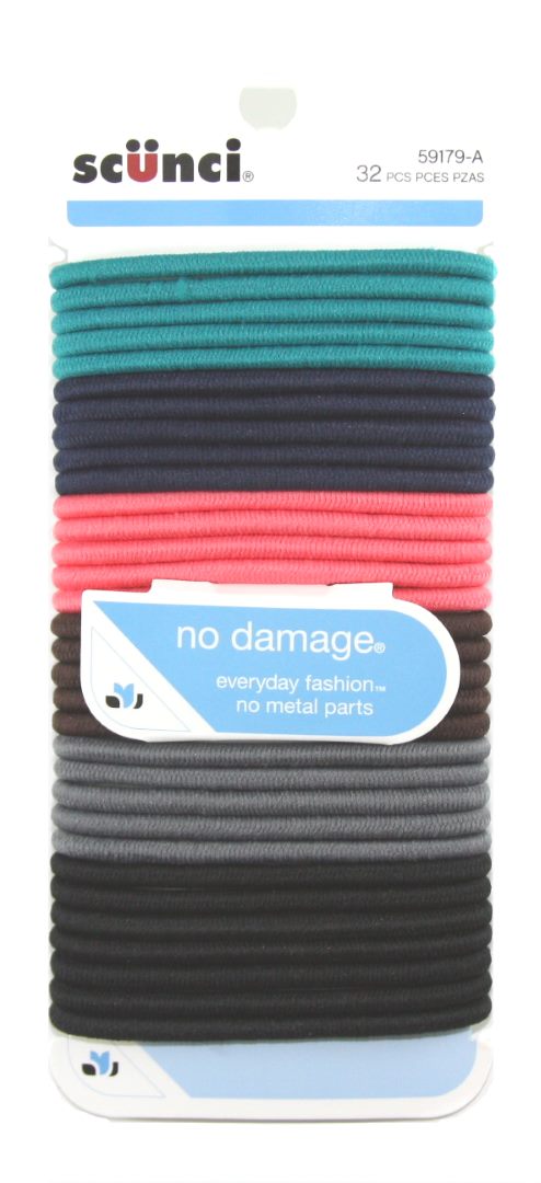 Scunci Large No-damage Summer Bright Elastics - 32 Pack
