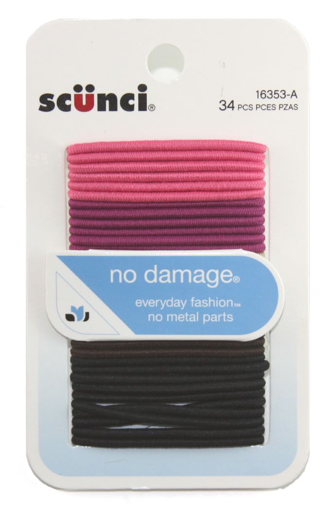 Scunci Natural No Damage Hair Elastics Small - 34 Pack