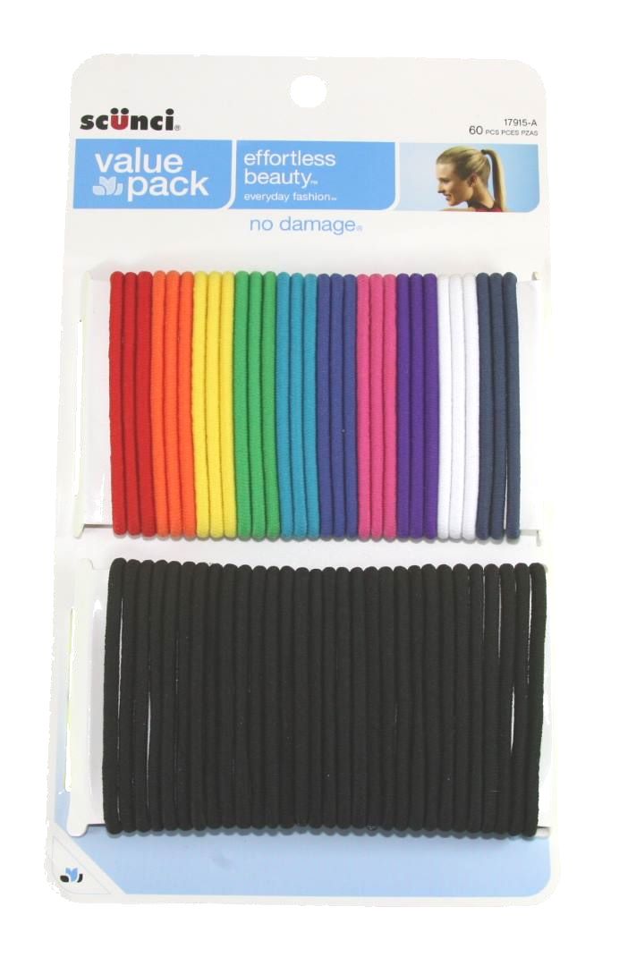 Scunci No Damage Firm & Tight Elastics Mega Pack - 60 Pack