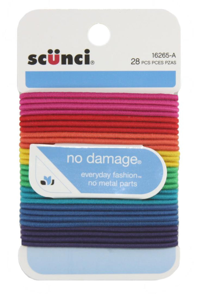 Scunci No Damage Hair Elastics Assorted Colors - 28 Pack