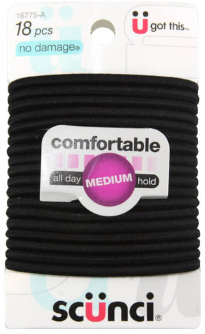 Scunci No Damage Hair Elastics Black Large