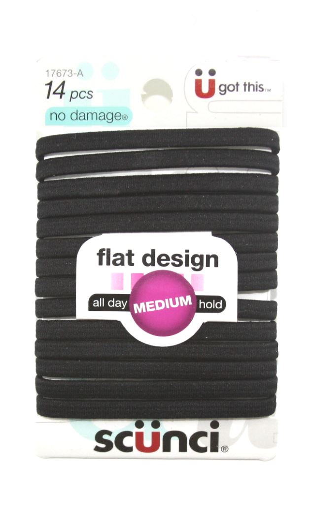 Scunci No Damage Hair Ties Black 6mm - 14 Pack