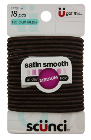 Scunci No Damage Large Brown Satin Elastic 4 mm