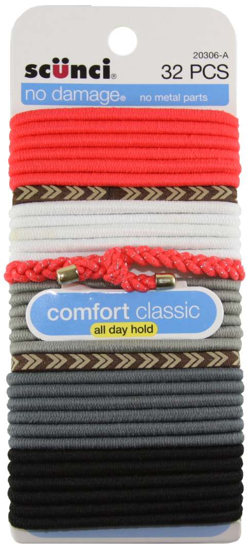 Scunci No Damage Mixed Elastics Headwrap - 32 Pack
