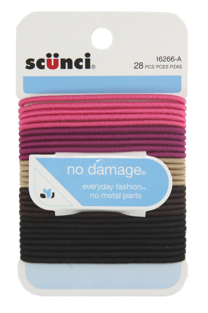 Scunci No Damage Ponytail Holders Firm and Light - 28 Pack