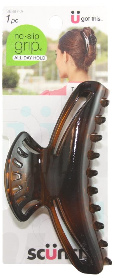 Scunci No Slip Grip All Day Hold Hair Claw Clip Jaw for Thick Hair Tortoise - 12 cm