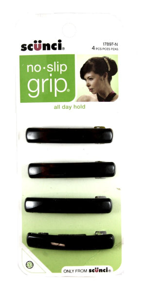 Scunci No Slip Grip Auto Clasp Barrettes 5.5cm 4 Pack