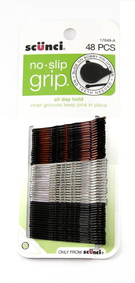 Scunci No Slip Grip Bobby Pins 5cm  - 48 Count