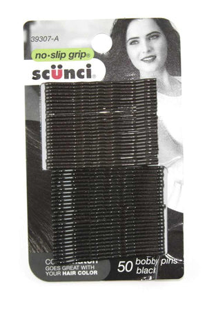 Scunci No Slip Grip Bobby Pins Black