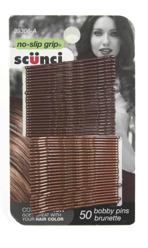 Scunci No Slip Grip Bobby Pins Brunette