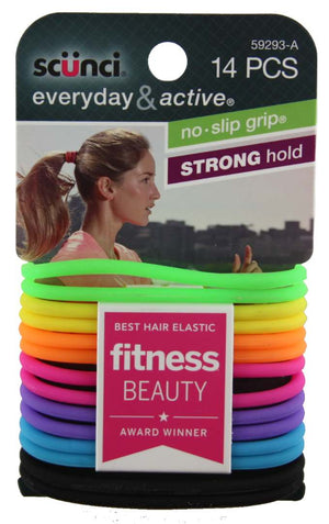 Scunci No Slip Grip Bright Jelly Ponytailers 14 Pack