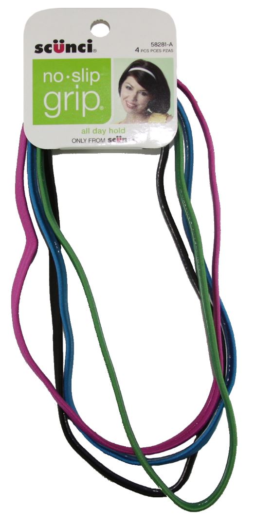 Scunci No-slip Grip Flat Bright Headwraps Assorted Colors - 3 Pack