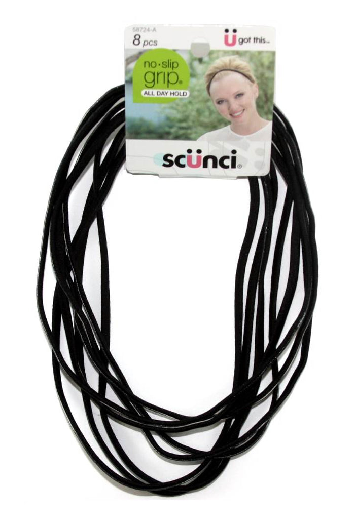Scunci No Slip Grip Headwraps Black - 8 Pack