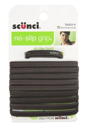 Scunci No Slip Grip Elastic Flat Brown 6 mm