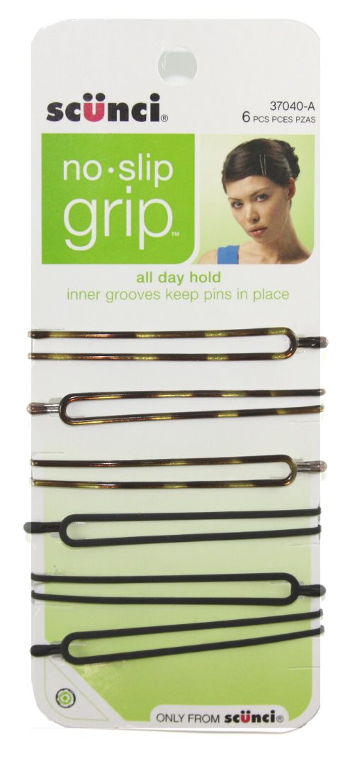 Scunci No Slip Grip Oval Bobby Pins - 6 Pack
