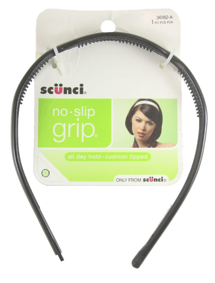Scunci No Slip Grip Oval Headband Black - 1 Pack