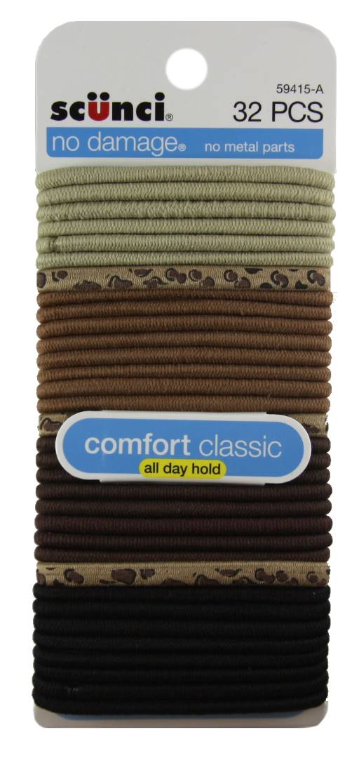 Scunci No Damage Ponytail Holders Assorted Colors - 32 Pieces
