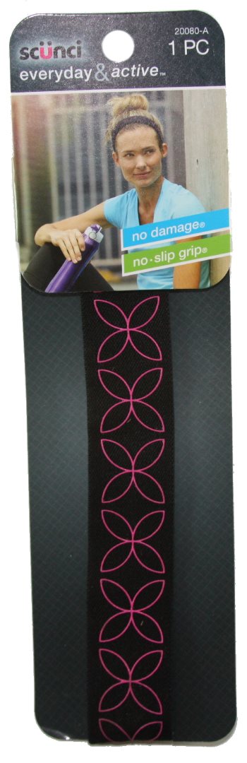 Scunci Pink Printed No Slip Headwraps 3 mm - 1 Pack