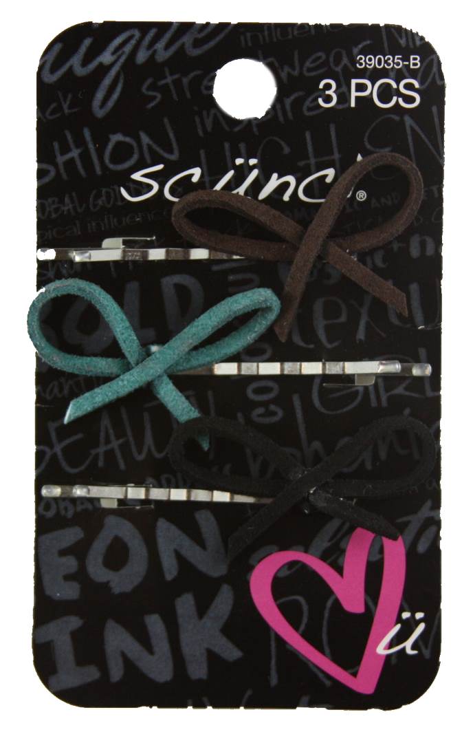 Scunci Ribbon Bow Bobby Pin - 3 Pack