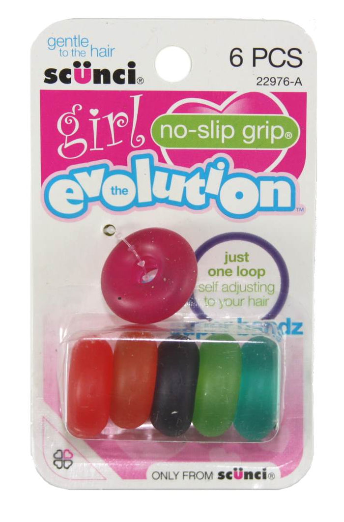 Scunci The Evolution Girl No Slip Grip Super Bandz - 6 Pack