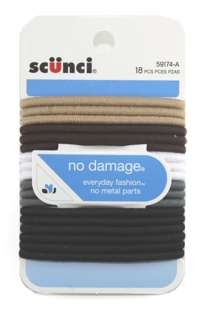 Scunci Thick Khaki Elastics 4 mm - 18 Pack