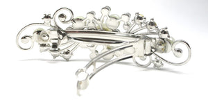 Scunci White Pearl Rhinestone Barrette 4" - 1 Piece